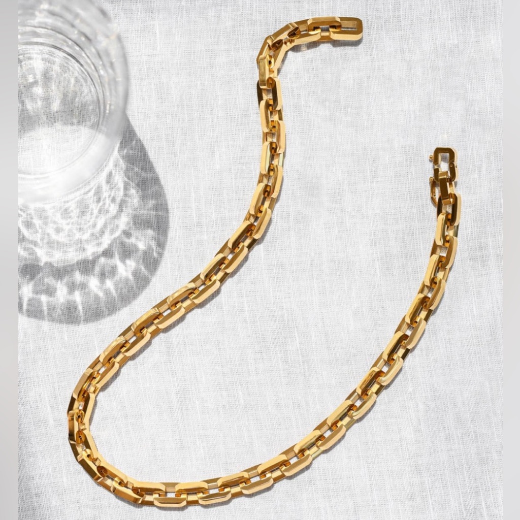Eddie Borgo Supra Link Necklace 18 Length 12k Gold Vermeil 50$